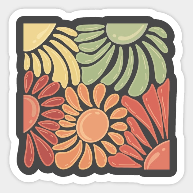 colorful flowers Sticker by Crazena